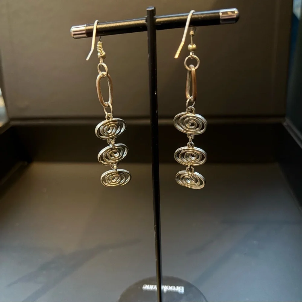 Silver Spiral Minimalist Earrings